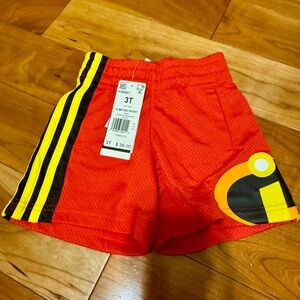 NWT Adidas Kids Red and Yellow Incredibles Disney Shorts
